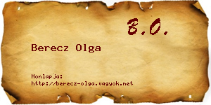 Berecz Olga névjegykártya